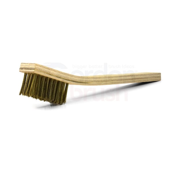 4 x 9 Row 0.008 Brass Bristle and Plywood Handle Large Scratch Brush, PK12